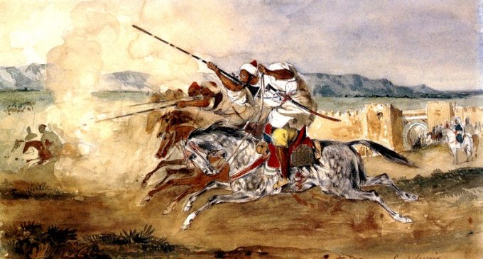 eugene delacroix fantasia_ou_jeu_de_la_poudre_devant_la_porte_dentree_de_la_ville_de_mequinez